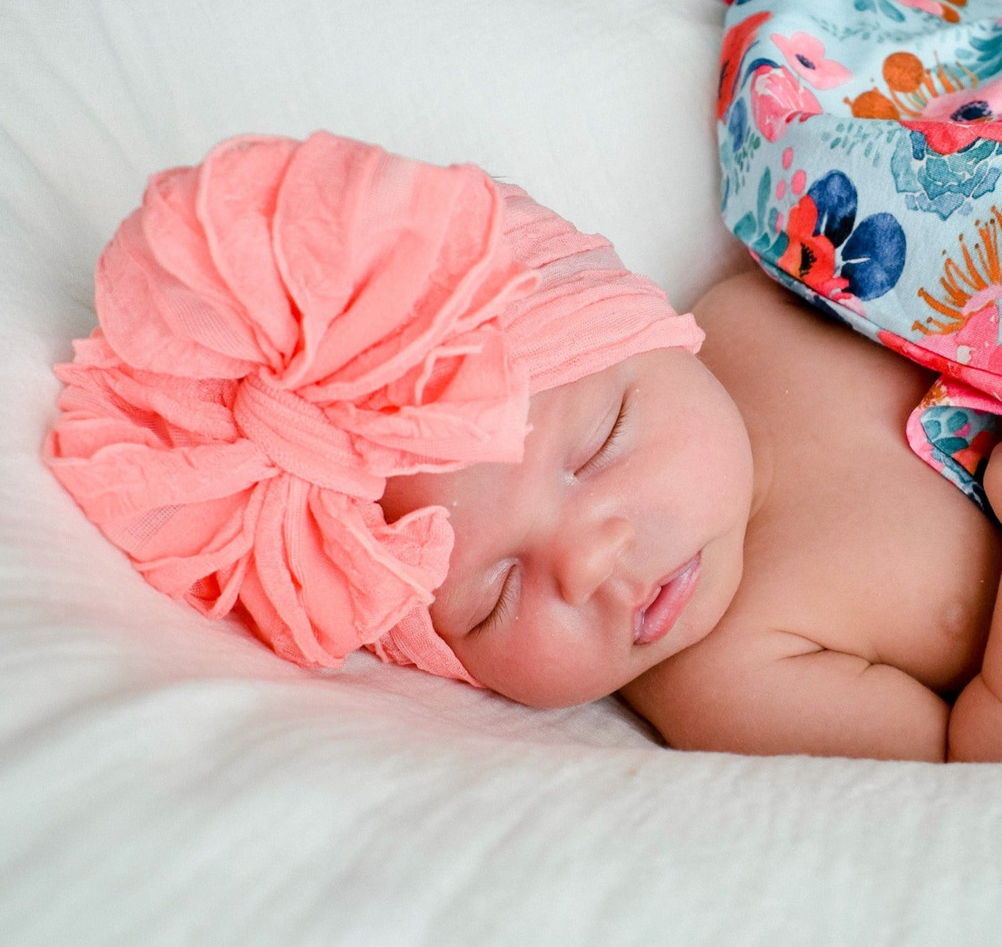Ruffled Headband | Pink Grapefruit