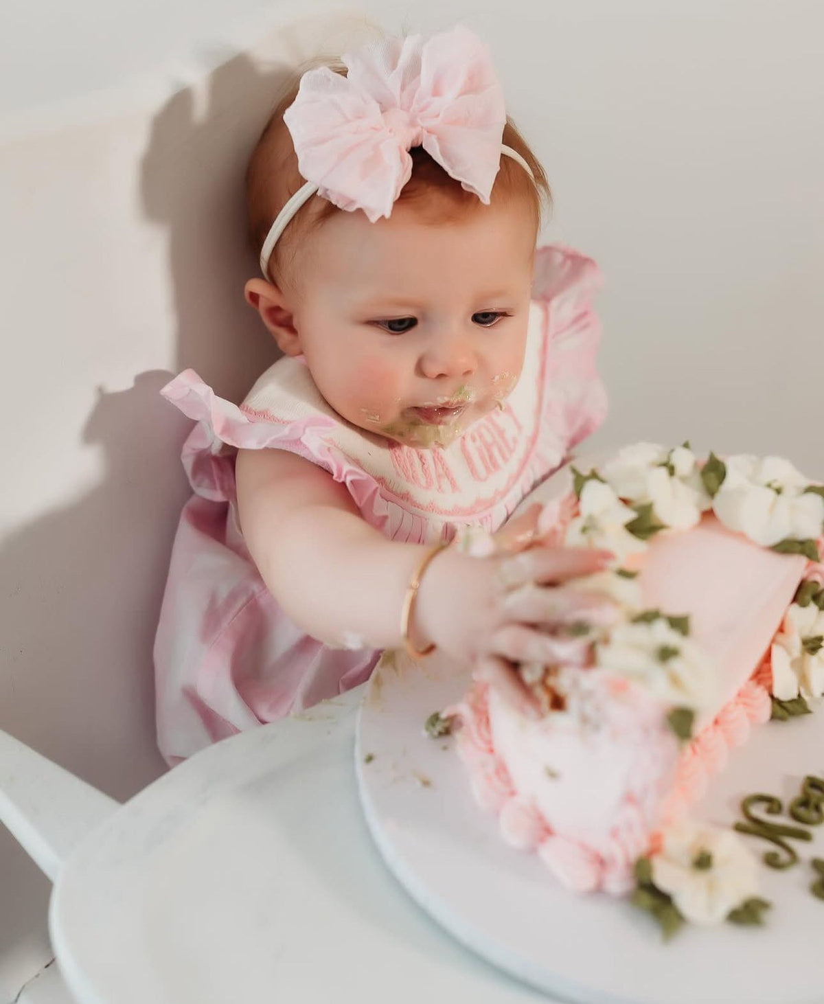 Perfect Pink | Skinny Mini Nylon Ruffled Baby Headband