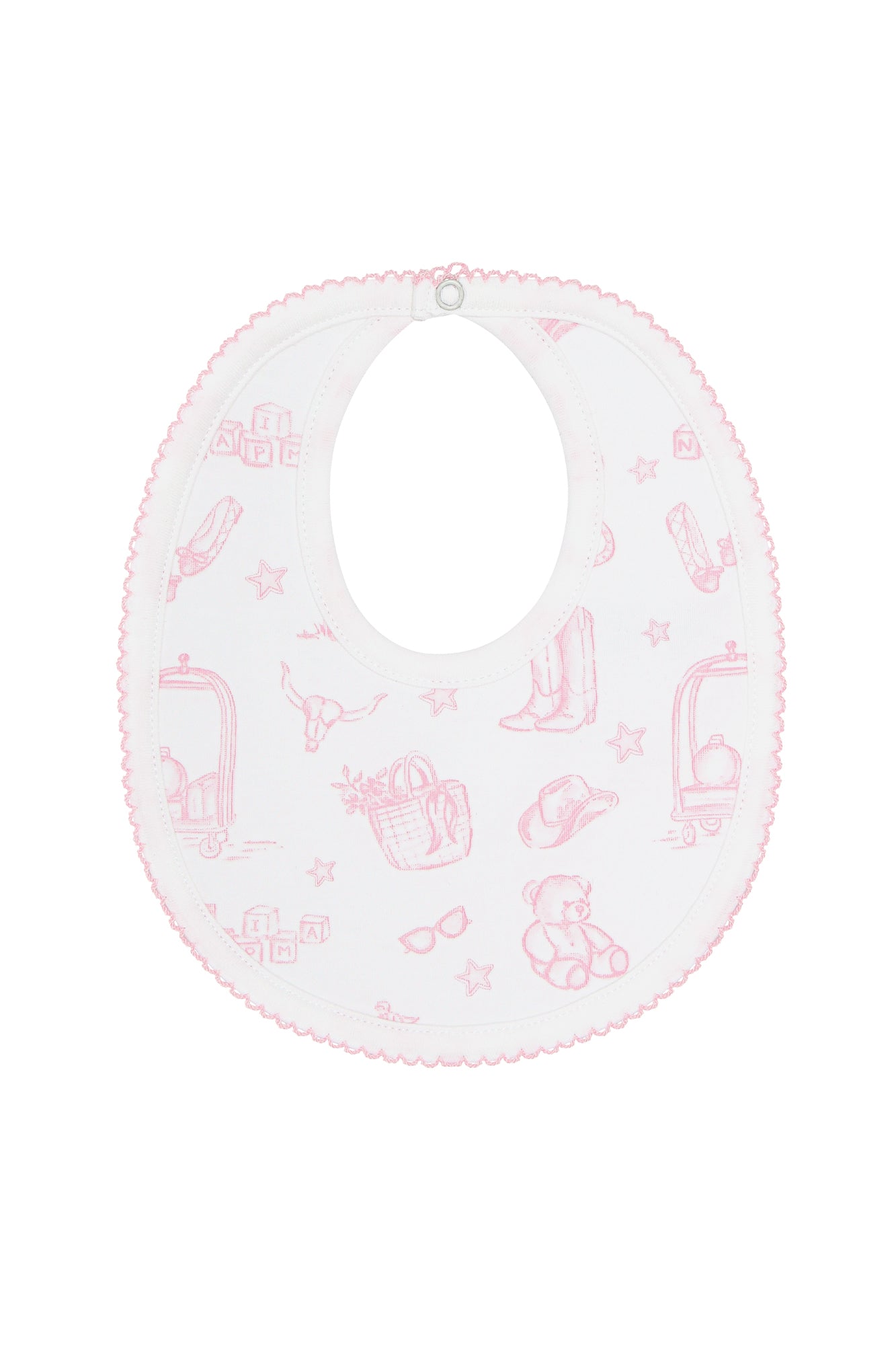 Pink Lone Star Toile Bib