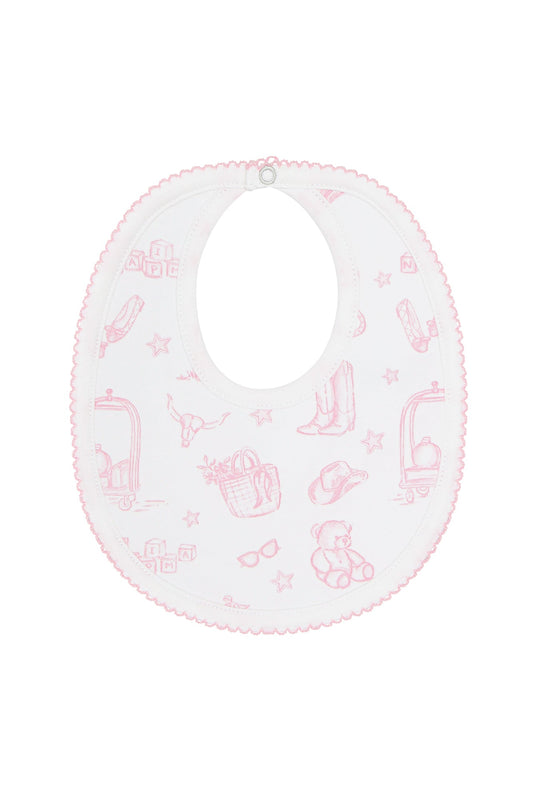 Pink Lone Star Toile Bib