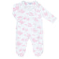 Pink Toile Crossover Footie