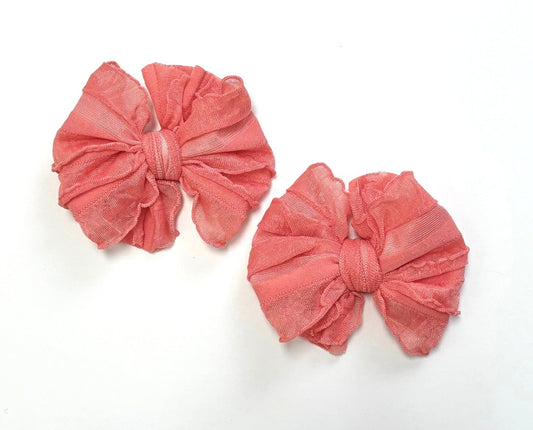 Pink Grapefruit | Ruffled Hair Clip