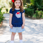 Primary Plaid Apple Ruffle Short Set