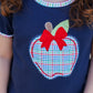 Primary Plaid Apple Ruffle Short Set