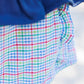Primary Plaid Apple Ruffle Short Set