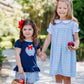 Primary Plaid Apple Ruffle Short Set