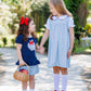 Primary Plaid Apple Ruffle Short Set