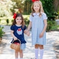 Primary Plaid Apple Ruffle Short Set
