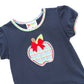 Primary Plaid Apple Ruffle Short Set