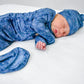 Denim Print | Knot Gown & Hat Set