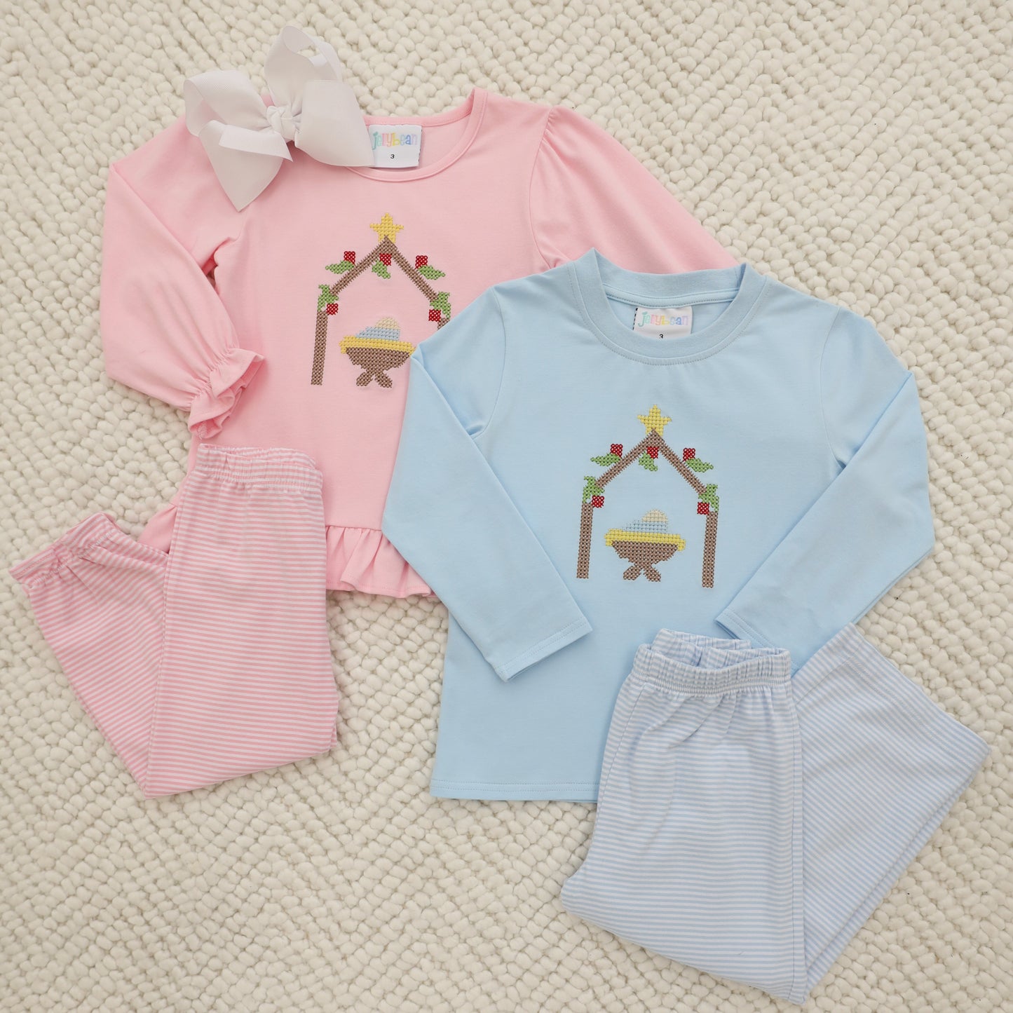 Ruffle Bloomer Pants- Light Pink Stripe