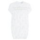 Grey Stars Print Smocked Gown