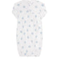 Blue Stars Print Smocked Gown