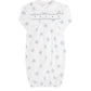 Blue Stars Print Smocked Gown