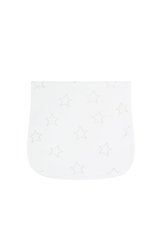 Grey Stars Print Burp Cloth