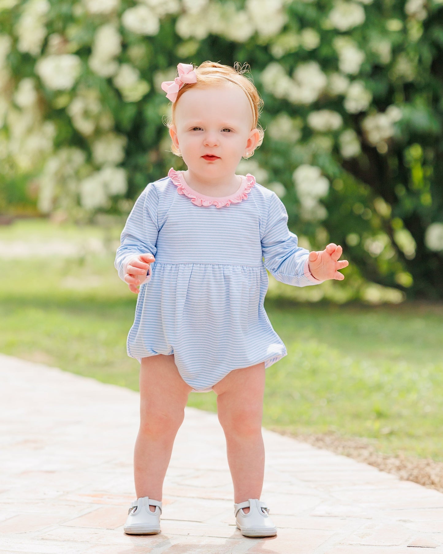 Sadie Bubble- Light Blue Stripe/Light Pink