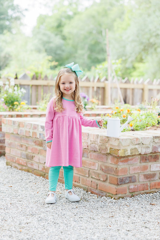 Sadie Pants Set- Pink Stripe/Mint