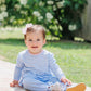 Sadie Romper- Light Blue Stripe/Light Pink