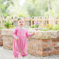 Sadie Romper- Pink Stripe/Mint