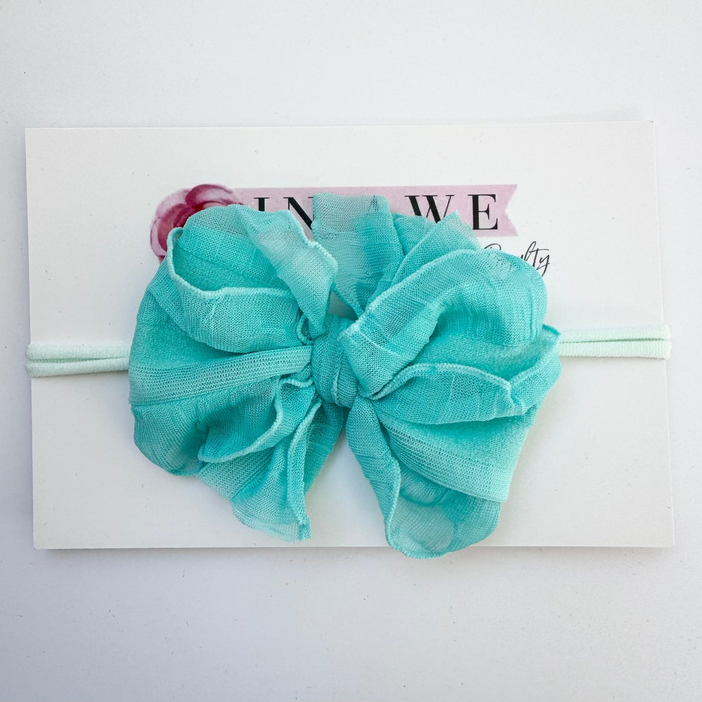 Skinny Mini Ruffled Headband | Cool Mint
