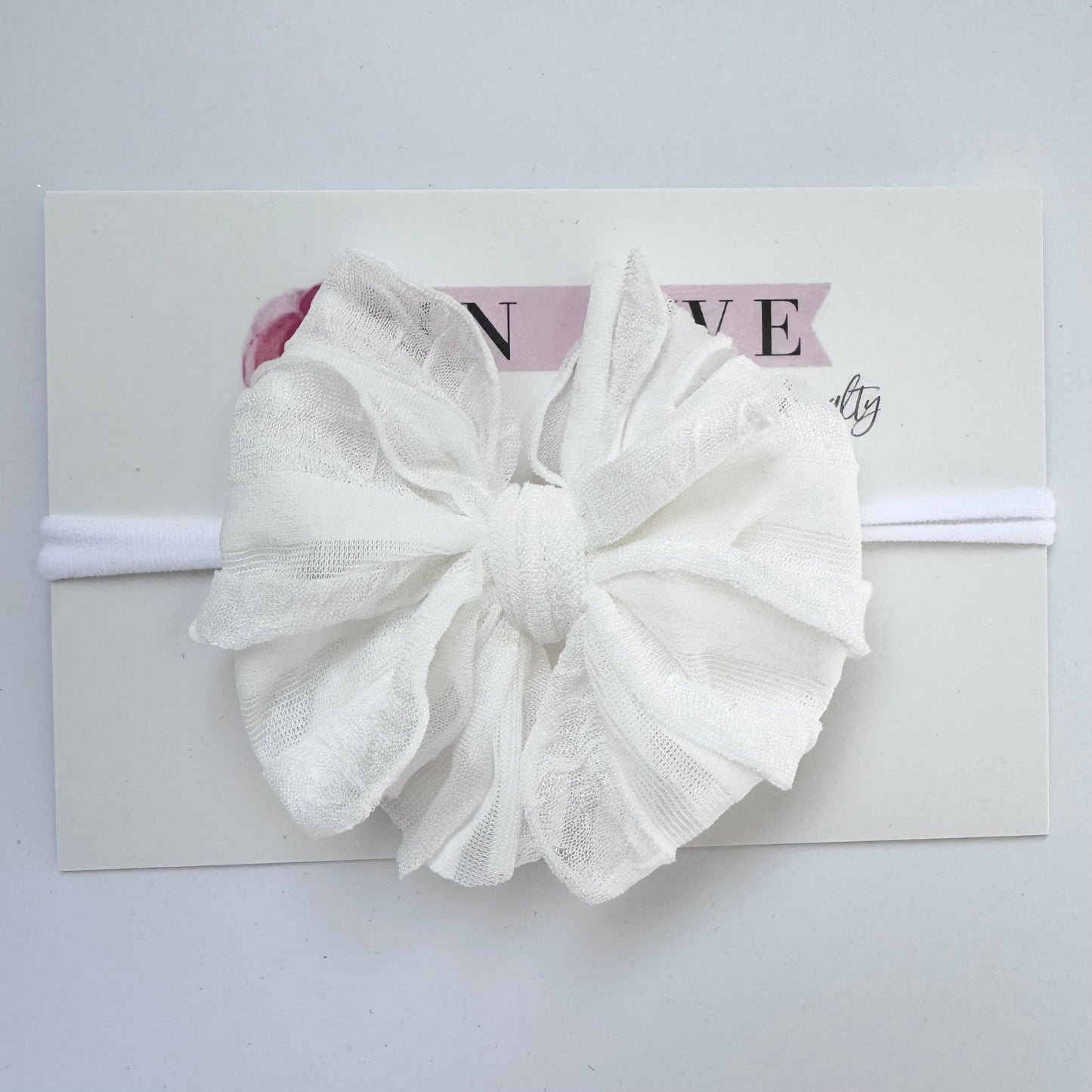 Skinny Mini Ruffled Headband | Off White
