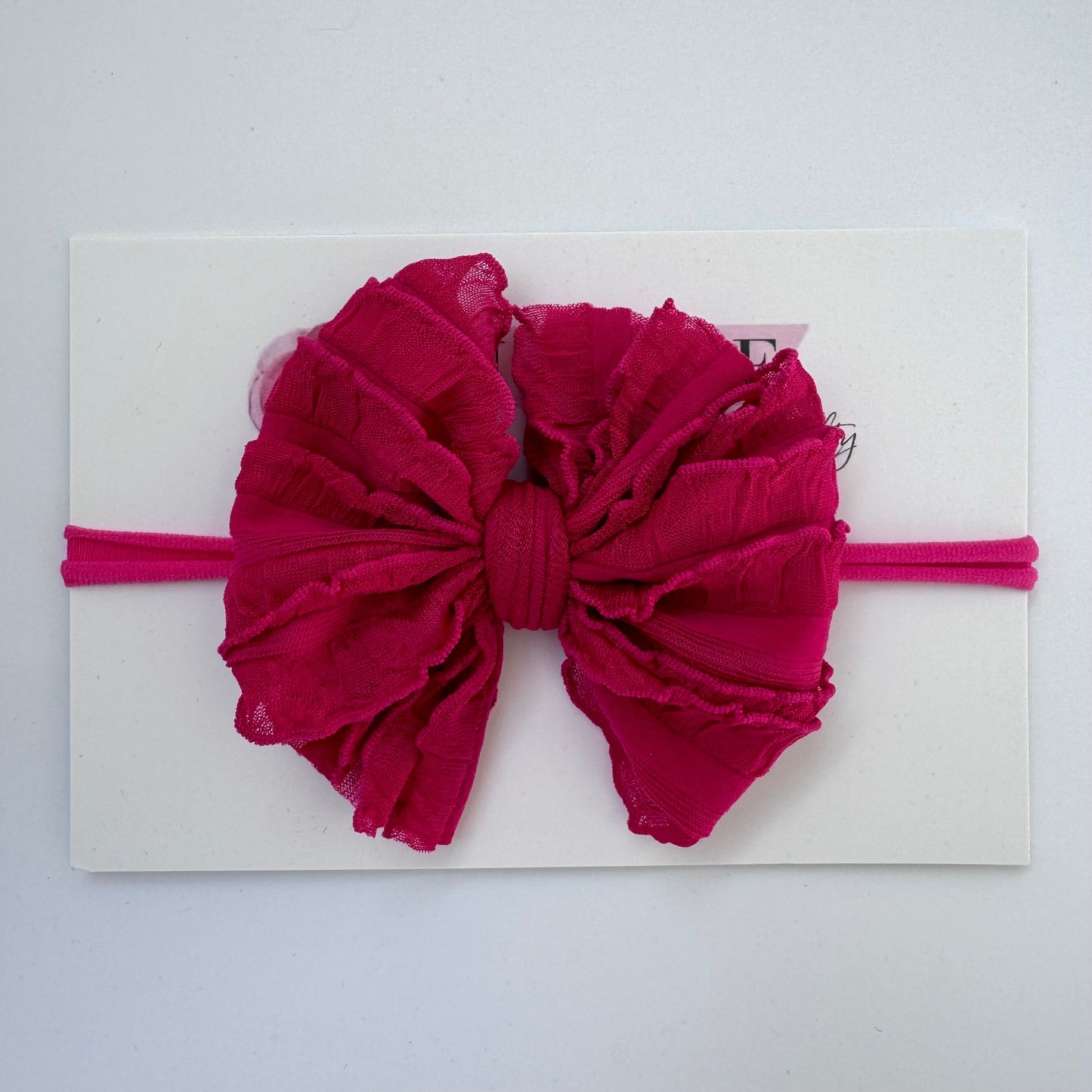 Skinny Mini Ruffled Headband | Wild Pink Mini