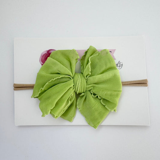 Skinny Mini Ruffled Headband | Lime