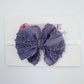 Skinny Mini Ruffled Headband | Steel Lavender