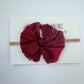 Skinny Mini Ruffled Headband | Maroon