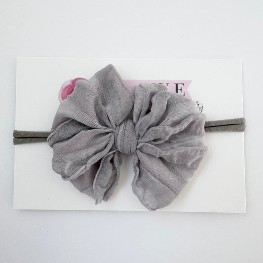 Skinny Mini Ruffled Headband- Sterling