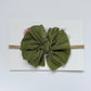 Skinny Mini Ruffled Headband | Olive