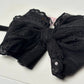 Skinny Mini Ruffled Headband | Black Sequin