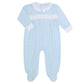 Blue Gingham Smocked Footie