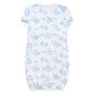 Blue Toile Baby Gown