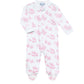 Pink Toile Zipper Footie