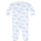 Blue Toile Zipper Footie