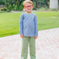 Thomas Pants Set- Dusty Blue Stripe/Sage