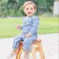 Thomas Romper- Dusty Blue Stripe/Sage