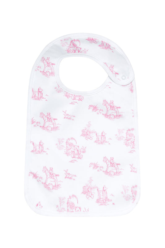 Pink Toile Baby Feeding Bib