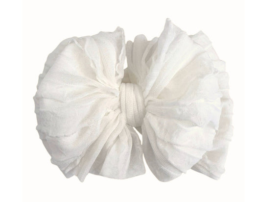 Ruffled Headband- Off White