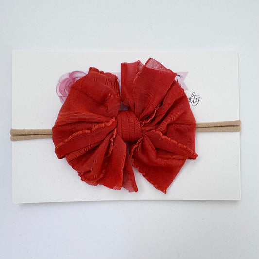 Burnt Orange | Skinny Mini Ruffled Headband