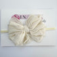 Ivory | Skinny Mini Nylon Ruffled Baby Headband