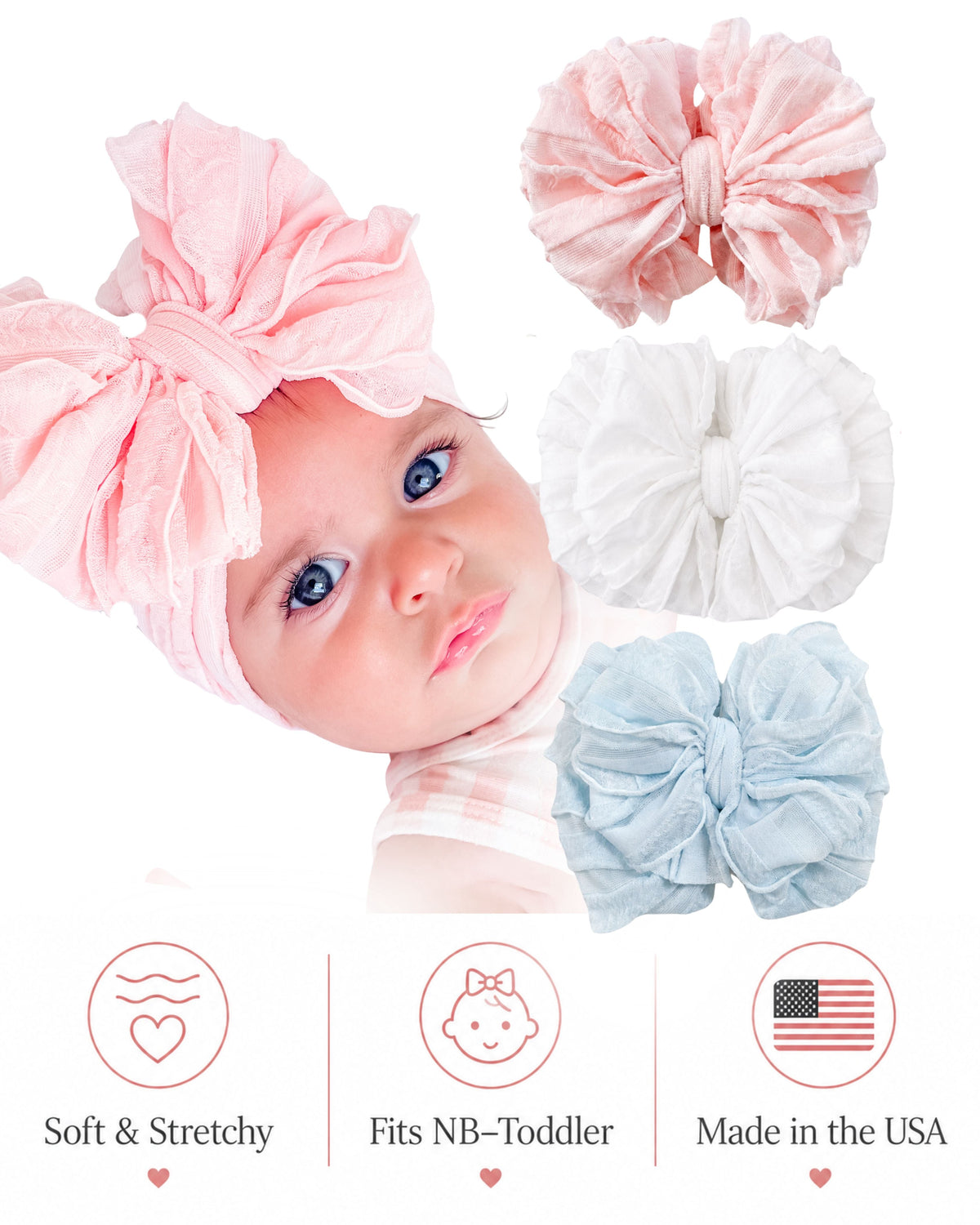 Little Ballerina | Signature Ruffled Baby Headband Set of 3