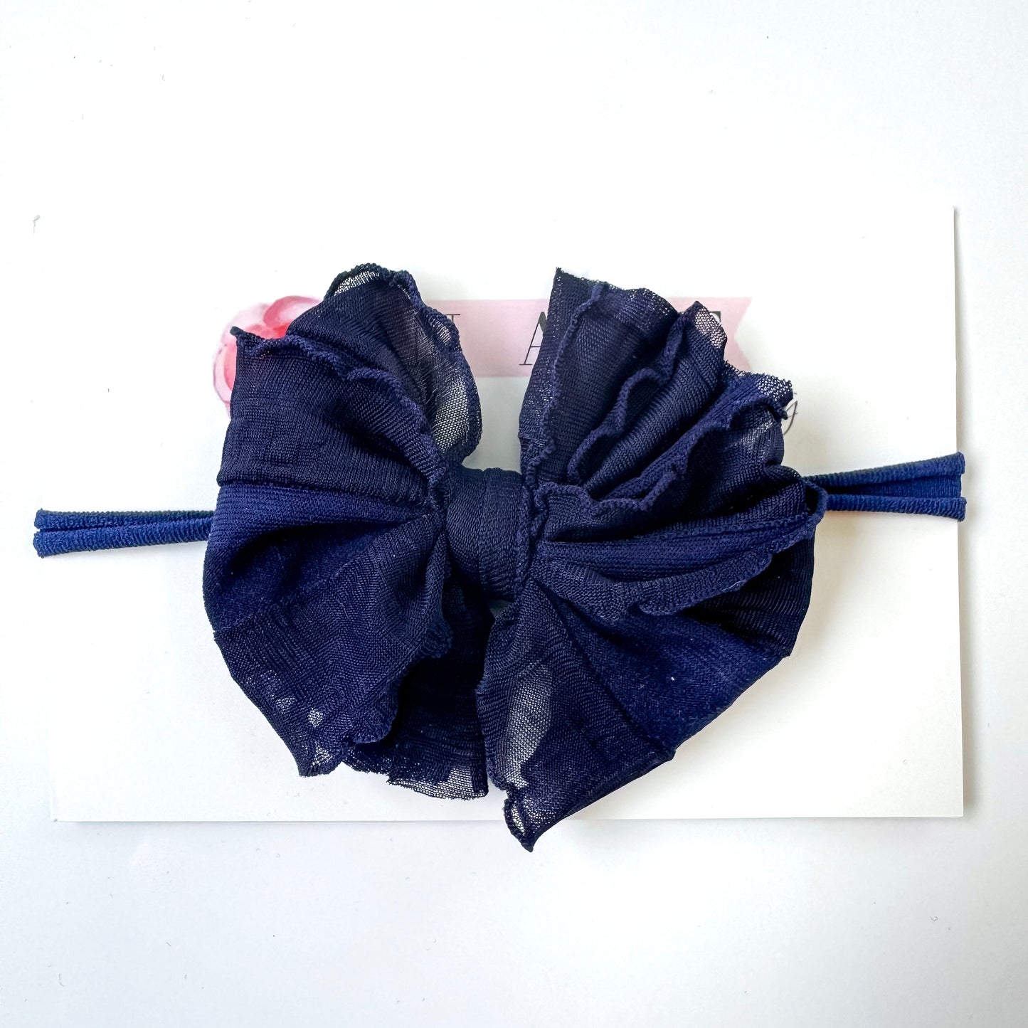 Skinny Mini Ruffled Headband | Navy