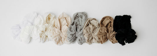 Neutral Baby Headband Collection | 8 Boutique Ruffled Bows | Save 25%