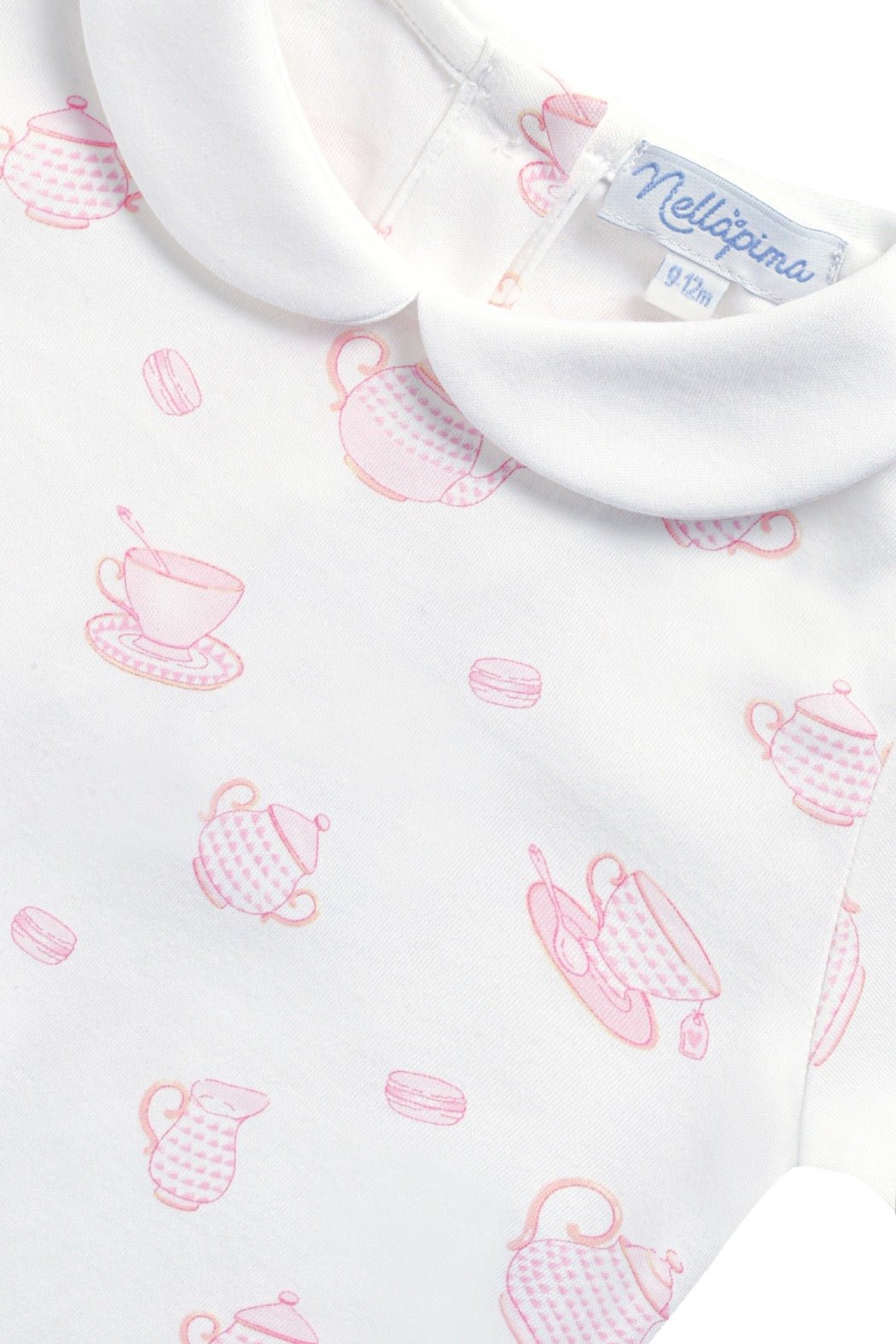 Petite Tea Time Print Romper long sleeve