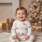 Red Merry Sleighs Zipper Footie