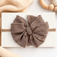 Mocha | Skinny Mini Nylon Ruffled Baby Headband