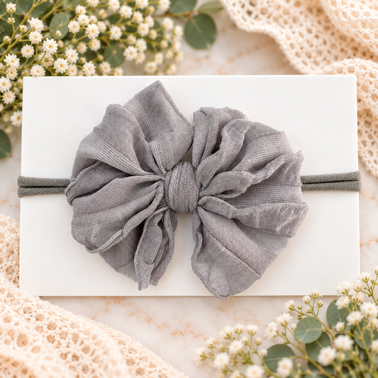 Sterling | Skinny Mini Nylon Ruffled Baby Headband